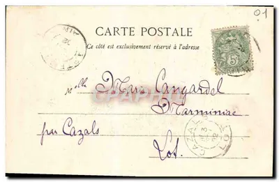 Environs de Culoz - Béon e Pierre Chanduraz — Carta postal datada de 1º de julho de 1902 — Verso