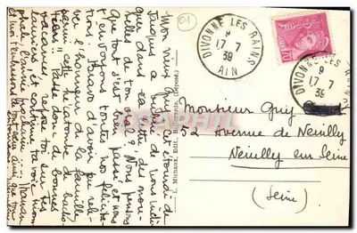 La Faucille - Gex - Le Léman et le Mont-Blanc, vus du Col de La Faucille — L. Michaux, Éditeur, n° 516 — Rewers