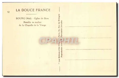 Bourg (Ain) — Igreja de Brou — Retábulo em mármore da Capela da Virgem — Verso