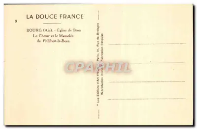 Bourg (Ain) — Igreja de Brou, o Coro e o Mausoléu de Philibert-le-Beau — Les Éditions d'Art Yvon, Paris — Verso