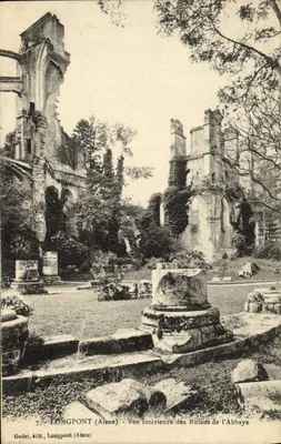Longpont (Aisne) — Vista interior das Ruínas da Abadia — Godet, editor Longpont (Aisne)