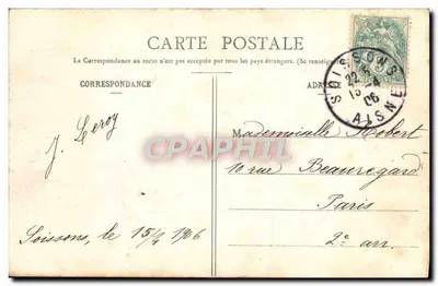 Soissons - Place de la République — editore G. Laguierre, Soissons — Verso