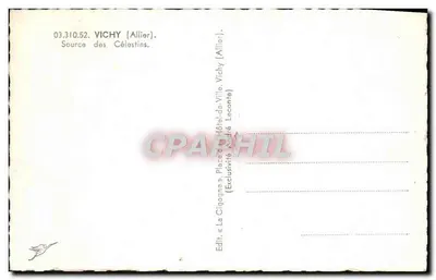 Źródło Célestynów — Vichy (Allier) — Wyd. «La Cigogne» — Rewers