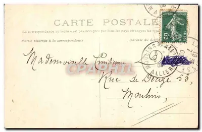 Dirigível "République" em Lapalisse — Grandes Manœuvres do Bourbonnais — Hugon, editor, Lapalisse — Verso