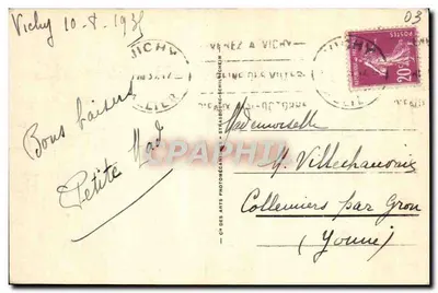 Vichy - Os Margens do Jolan aux Malavaux — editor Cliché des Arts, n° 125 — Verso