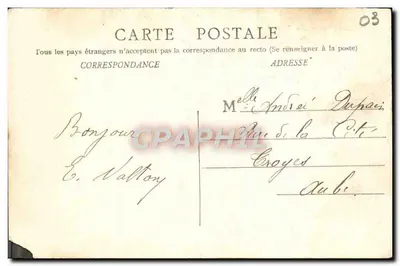 Tarjeta postal antigua Moulins Les Bords de l'Allier — Reverso