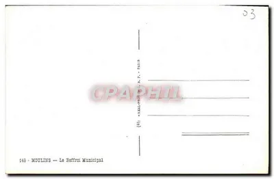 Moulins — A Torre da Cidade — editor « REAL-PHOTO C.A.P. » — n° 149 — Verso