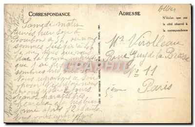 Bourbon-l'Archambault — A Moinha e o Castelo — LL — Verso