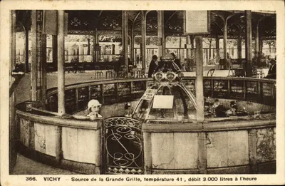 Vichy — Fonte da Grande Grille, temperatura 41°, débito 3.000 litros por hora