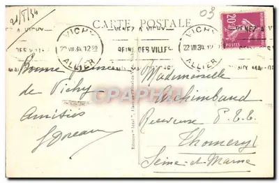 Vichy - Źródło Szpitalne — Wydawca 'Idéal' nr 377 — Rewers
