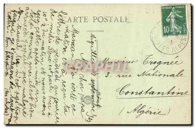 La Vachette — alpejskie wiosko z kościołem — Pap. Vve François, Albinaton — Rewers