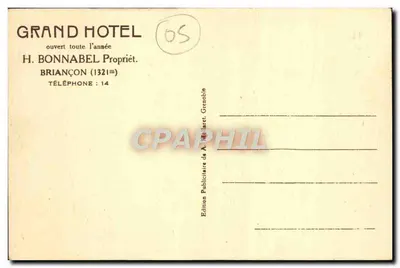 Wielki Hotel, widok z baru — Briançon — Wydawnictwo A. Mullarech — Rewers