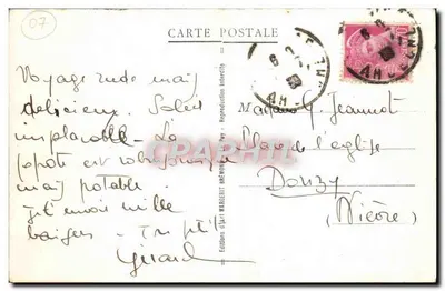 Lamastre (Ardèche) — Vista artística — S.M.B. Paris, n° 8304 — Verso