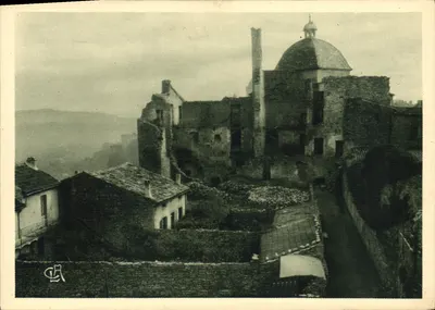 Bilhete postal antigo Aubenas Castelo de São Benedito