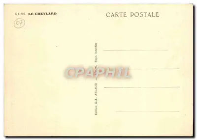 Le Cheylard — vista do vilarejo cercado por um rio e árvores — Edição G.-L. Arlaud, ARLAUD - REPR. Interdite — Verso