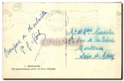 Charleville — Pejzaż panoramiczny z Mont Olympe — wydawca G.A.P. nr 40 — Rewers
