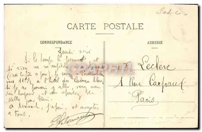Castelo de COURANCES (Derrière) — vista do castelo com jardim e lagoinha — Livraria Vve. Hamelin, Mélly (Seine-et-Oise) - Cl. G. Doldmann — Verso