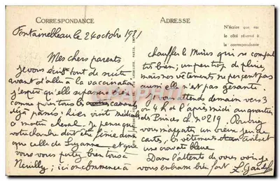 Palácio de FONTAINEBLEAU — Quarto de Napoléon — LL — Verso