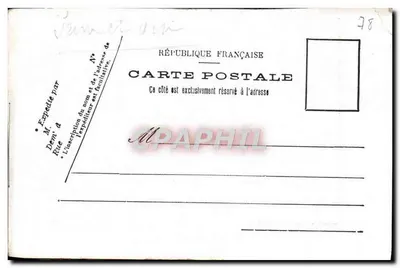 Les Bords de l'Yvette — vue d'un canal bordé d'arbres et d'un bâtiment à toit rouge — éditeur non visible — Achterkant