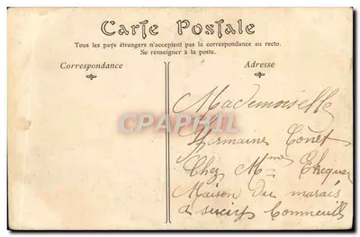 Tarjeta postal antigua Neuilly Sur Seine Interior de la Capilla Saint Ferdinand Capilla de la Compasión — Reverso