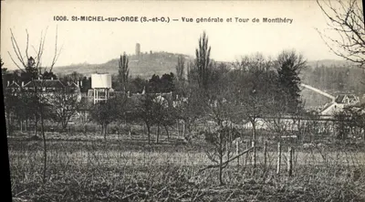 St-MICHEL-sur-ORGE (S.-et-O.) — Vista geral e Torre de Montthéréy — editor anônimo, n° 1006