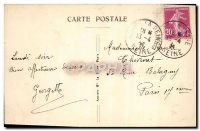 Bourg-la-Reine — A Prefeitura e a Igreja — Edição Ch. Verdier — Verso