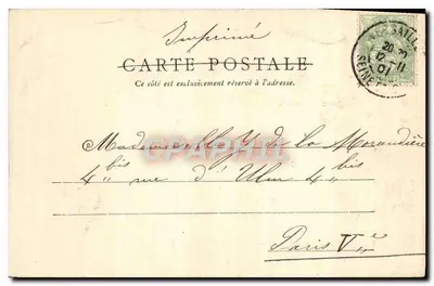 Palácio do Petit Trianon — Quarto de Maria Antonieta — Fournier, editor, Versailles — Verso