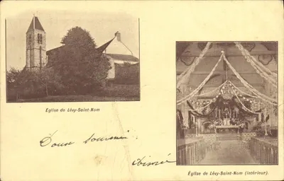 Église de Lévy-Saint-Nom — extérieur et intérieur — éditeur Dimir