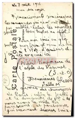 Asilo Nacional de Vésinet — Pátio de Honra — A. T. — Verso