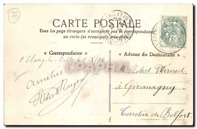 Saint-Germain-en-Laye — Most kolejowy widziany z Tarasy — Fototypia A. Rep i Filliette, w Château-Thierry — Kolekcja R.F. — nr 2379 — Rewers