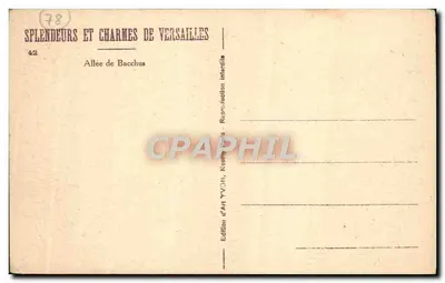 Bacchus Avenue — Versailles — Edition d'Art YVO7 — Back