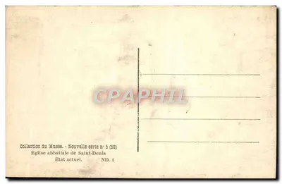 Iglesia abacial de Saint-Denis — Estado actual — Colección del Museo, Nueva serie n° 5 (59) — Reverso