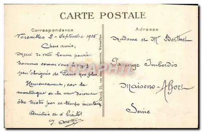 Versailles — Les Rochers à Trianon — editor So. n°50 — Verso