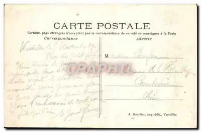 Balai de Versailles — Galeria dos Espelhos — A. Bourdier, imp.-edit., Versailles — Verso