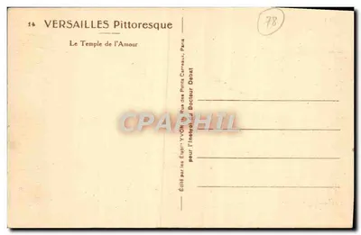 Versailles — Le Temple de l'Amour — Édité par les Établissements Yvon — Verso