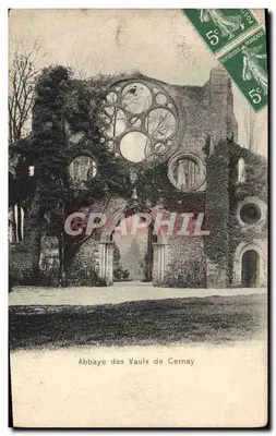 Abadia dos Vaulx de Cernay — ruínas com rosácea — editor desconhecido, número de série não visível