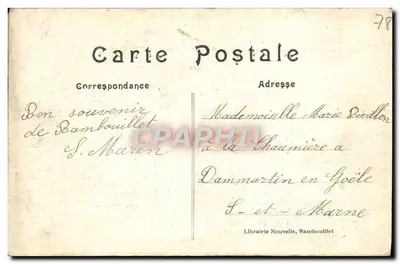 O castelo de Rambouillet, visto do Esfinge — Librairie Nouvelle, Rambouillet, n°106 — Verso