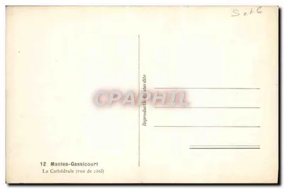 Mantes-Gassicourt — A Catedral (vista lateral) — n°12 — Verso
