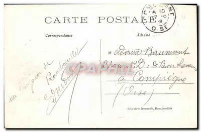 Rambouillet — Castelo, visto das Ilhas — Livraria Nova, Rambouillet — Verso