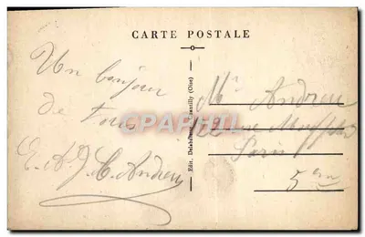 Zamek w Chantilly — Wjazd główny i kaplica — Delabatère, nr 63 — Rewers