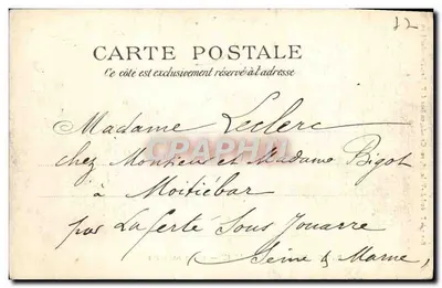 Paleis van Fontainebleau — Poort Dauphine — uitgever: Hotel de Ville, rue de Ville, 58 — Achterkant