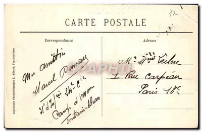 Palazzo di Fontainebleau — Il Canale del Parco — Collezione Artistica L. M. — Verso