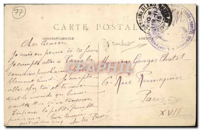 Palácio de Fontainebleau — A câmara de dormir de Napoleão I — Edit. Dulac, Fontainebleau — Verso