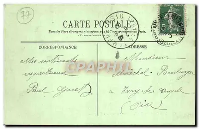 Fontainebleau — Prospettiva sull'Étang — LL. — N° 385 — Verso