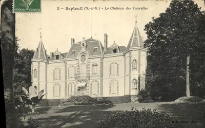 Bilhete postal antigo Septeuil O Castelo das Torres