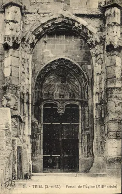 Triel-sur-Seine (S.-et-O.) — Portal da Igreja (século XIII) — L'Abétilé, Paris