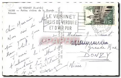 Małe rzeki Wielkiej Pelouse — Le Vésinet (S.-et-O.) — Wydawnictwo Art Guy, Paryż — Rewers