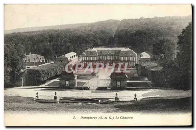 Dampierre (S.-et-O.) O Castelo — Bilhete postal antigo Héliotypie Bourdi er-Faucheux