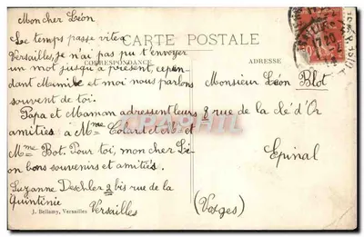 Versalhes — Bassin de Latone um dia de Grandes Eaux — editor desconhecido, n° 49 — Verso