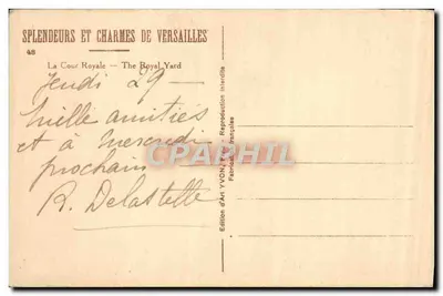 Versailles — La Cour Royale — Édition d'Art YVON, n°48 — Verso